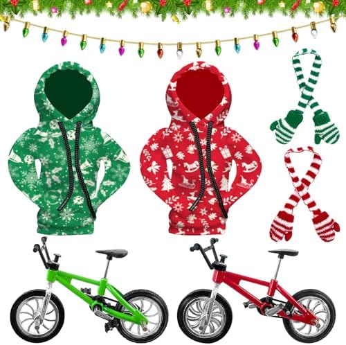 Ropa navideña, bicicletas, bufandas y luz decorativa