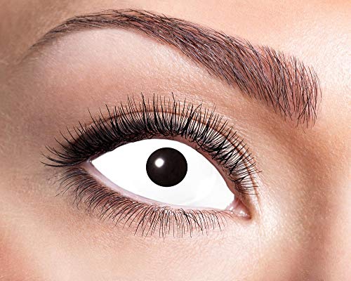 Zoelibat Eyecatcher 84091541-s13 - Farbige Sclera Kontaktlinsen, 1 Paar, für 6 Monate, Weiß, Karneval, Fasching, Halloween