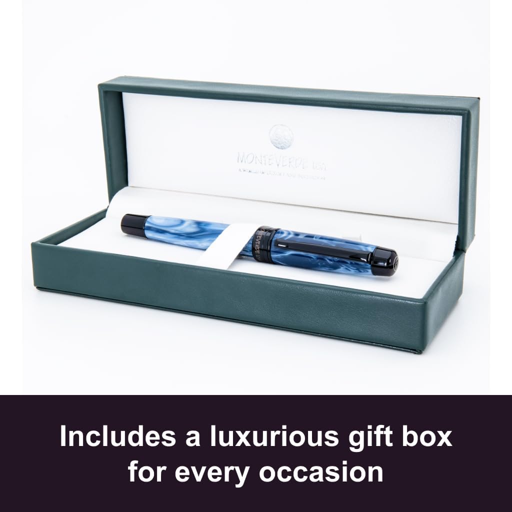 MONTEVERDE USA プリマ万年筆 (青い渦) - 太字ペン先