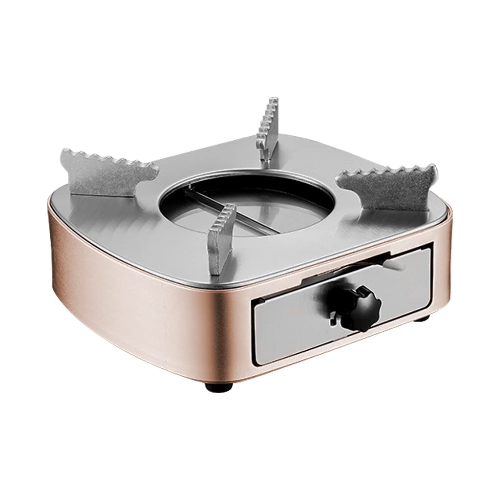 Mini Stove Stainless Steel Adjustable Firepower Windproof Drawer Style for becue Hotpot Outdoors Cooking