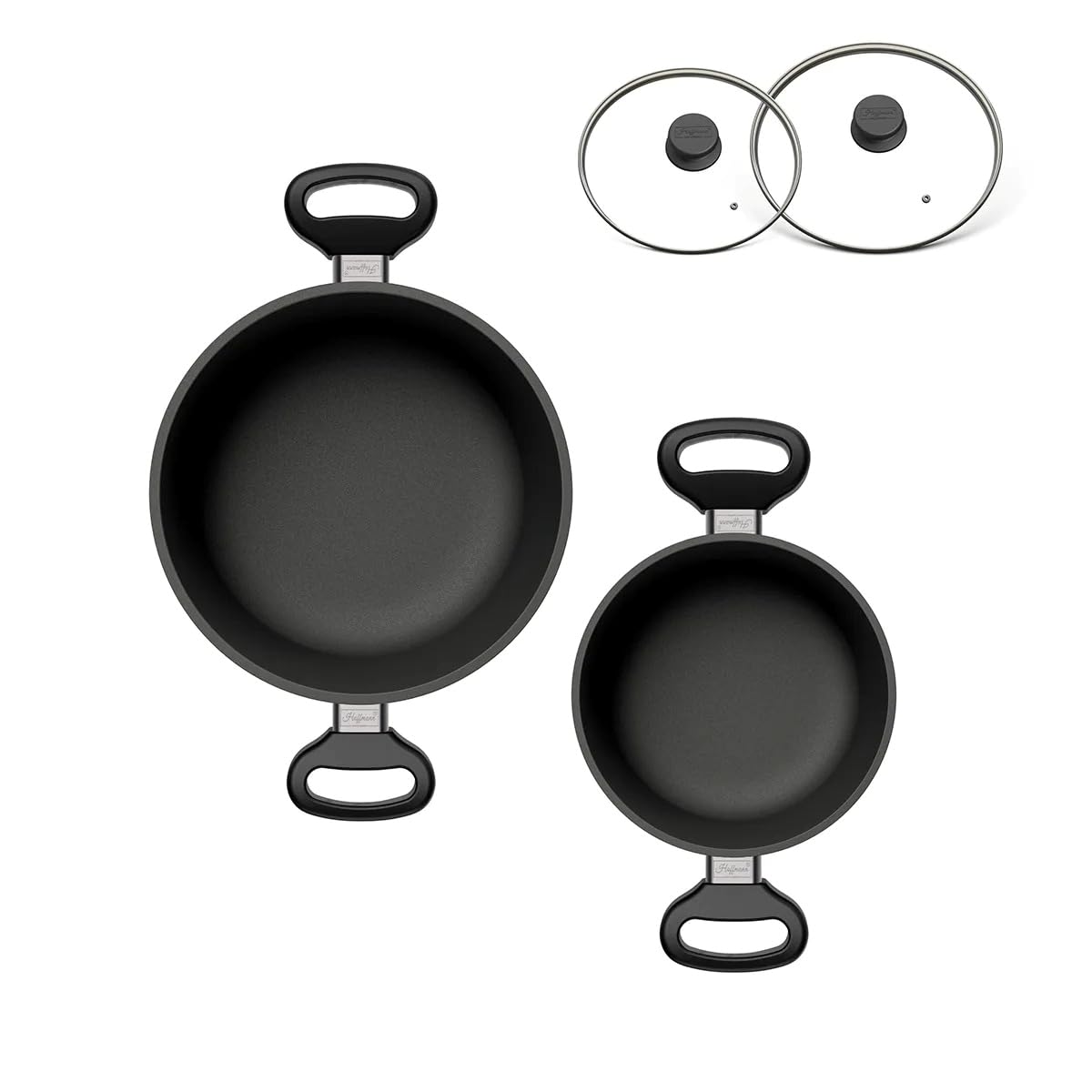 Hoffmann STONIQ Kochtopf Set, Antihaftbeschichtet, PFAS-frei, Induktionsgeeignet, Backofenfest bis 300°C, Topf made in Germany, Kochtopf, Suppentopf (mit Deckel, 20 + 24 cm)