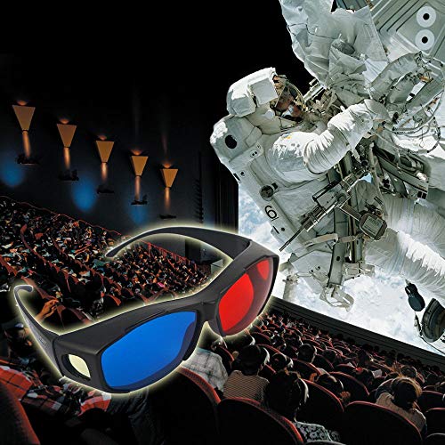 Image of JD-06-3 Red & Anaglyph 3D Plastic Frame Glasses, Red Cyan 3D Movie Video /Games /Books 3D Viewing Glasses (3 Pcs. Pack)