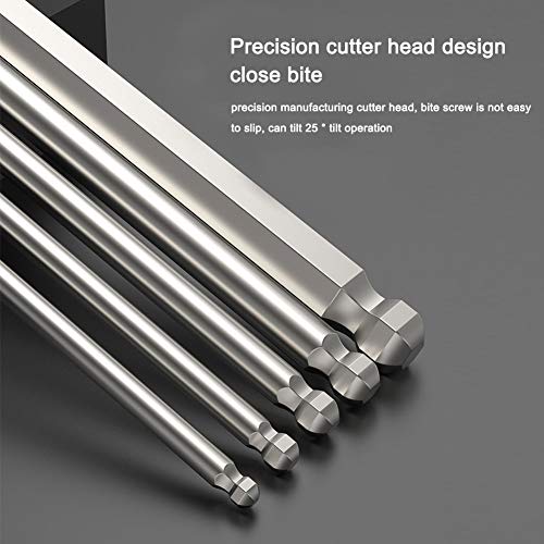 Calidaka 9Pcs Ball End Hex Head Screwdriver Bits Set Metric Alle-N Hex Bit S2 Alloy Steel 100Mm Long Durable Magnetic Metric Ball End Magnetic Tips #TOP3