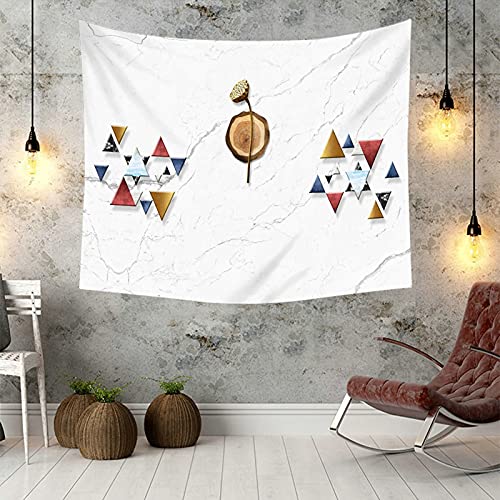 Tapiz de pared de triángulo geométrico gris, decoración de poliéster 150x130 cm para dormitorios 5