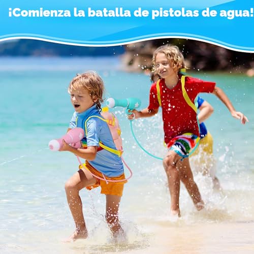 Miniatura 7 de Mochila Pistola De Agua, Pistola De Agua Para Niños, Con Depósito De 2000 Ml, Juguete Ideal Para Verano, Playa Y Piscina