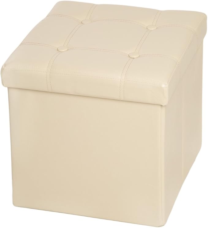 TECTAKE 38X38X38 cm Folding Stool Chest Storage Box Chair