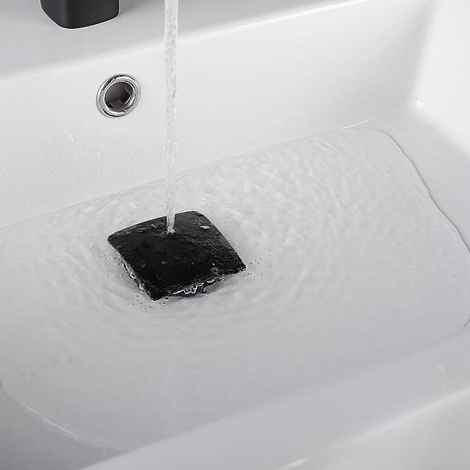 Pop-up Bonde de Lavabo avec Trop Plein, Clic-clac Bonde de Vidage Lavabo Laiton Bonde D'écoulement Square Ecoulement de Lavabo pour Evier ou Lavabo,Blanc