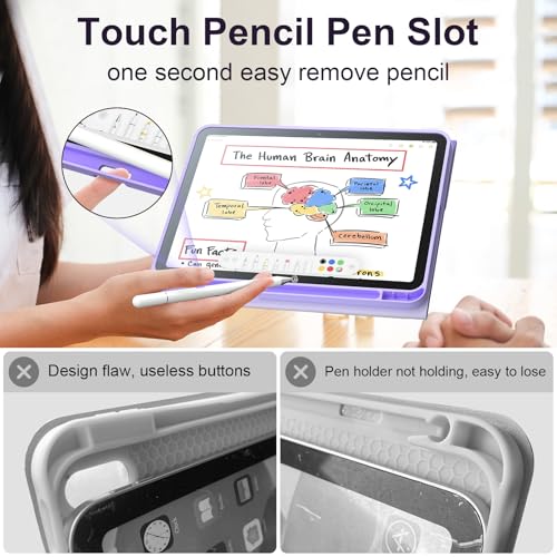 Funda para iPad evita caídas y pérdida de lápiz con teclado recargable USB-C 5