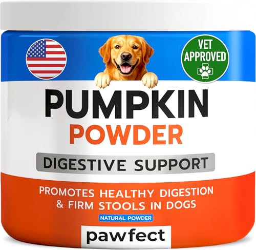 PAWFECTCHEW Pumpkin Powder for Dogs - High Fiber for Dogs Stool Softener - Treat Diarrhea, Constipation, Upset Stomach, Food Sensitivity - Made in USA - 7.4 oz Pumpkin Powder