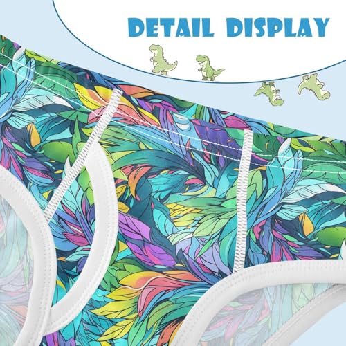 visesunny Boys Cotton Underwear Feather Grass Pattern Printed Toddler Soft Training Briefs Size 2T-8Y for Kids4