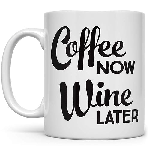 Wine Coffee Mug, Vino Lover Funny Gift for Coworker, Boss, Mom, Sister, Aunt, Friend, 11oz Cup