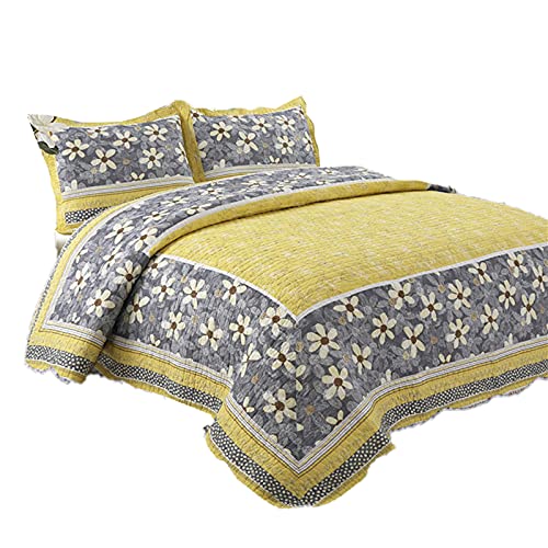 Colcha Verano Cama Modernas Baratas, Juego De Colchas Y Cortinas, 3 Piezas Cubierta Cama, Manta Funda para Verano Invierno Cama Matrimonio, Sobrecama Ropa De Cama (20)