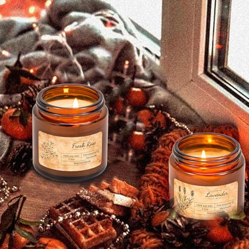 Fulasofia Scented Candles Gift for Women, Soy Wax Candles of Honey, Rose and Lavender, 3.5oz Natural Soy Wax Candle, Promotes Sleep, Relieves Stress, Candles Gift Set for Birthday, Christmas Yoga Bath - Image 4