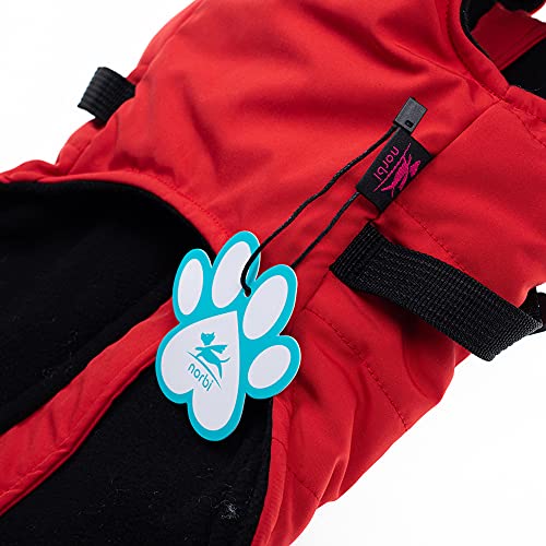 Norbi Pet Warm Jacket Small Dog Vest Harness Puppy Winter 2 In 1 Outfit Cold Weather Coat (Xl, Red) #TOP3