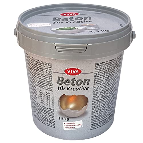 Viva Decor® Gieß-Beton für Kreative (1,5 kg) kreativ Basteln mit dem Bastelbeton zum Gießen - oder als Abformmasse für Deko