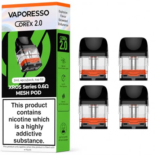 VAPORESSO XROS Replacement PODs 0.6 Ohm [Pack of 4] Refillable