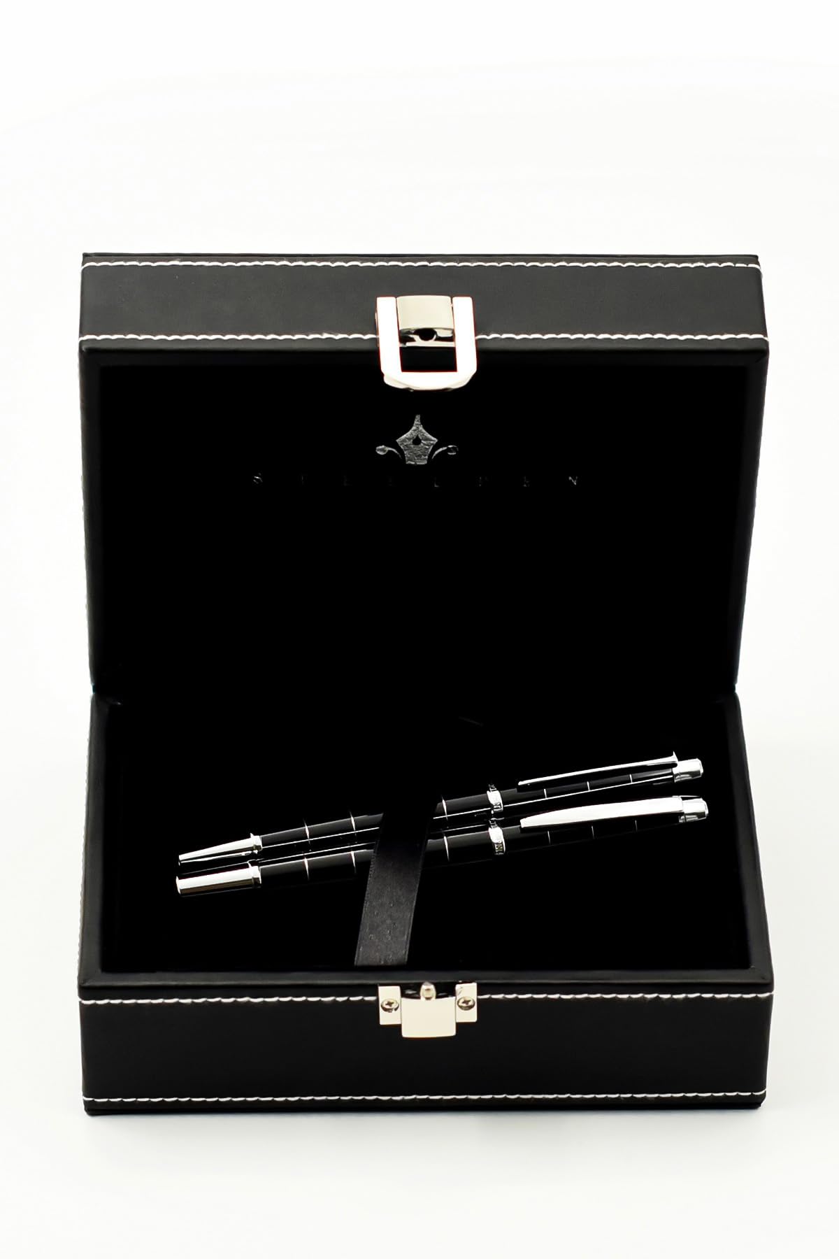Steelpen World Serisi 2721 Siyah Dolma Kalem+Tükenmez Kalem Seti