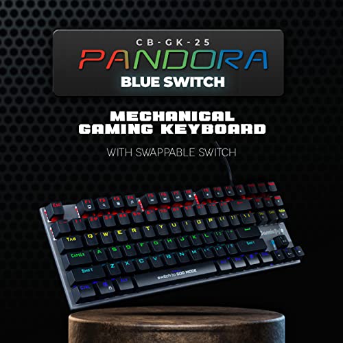 Image of Cosmic Byte CB-GK-25 Pandora TKL Mechanical Keyboard Upgraded with Swappable Outemu Blue Switches and Rainbow LED (Black /Grey)