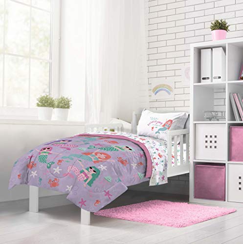 Jay Franco Trend Collector Mermaizing 4 Piece Toddler Bed Set - Includes Comforter & Sheet Set - Super Soft Fade Resistant Microfiber Bedding #TOP6