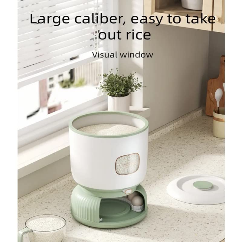 VBM Rice Grain Cereal Dispenser & Storage Container Large 10kg with Rotating Egg Storage & Cup (egg holder rice dispenser) 1