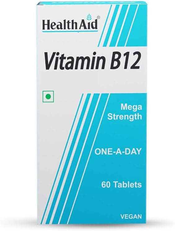 HealthAid Vitamin B12 Supplement | Supports Energy, Reduces Tiredness & Aids Blood Health | 60 Tablets for Men & Women