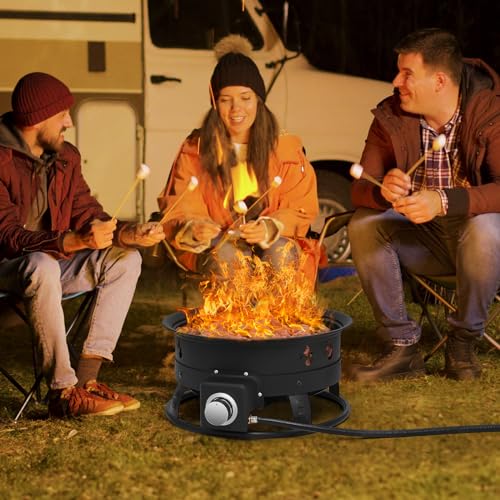 Monibloom A22-GFP-001-17-BK 17-Inch 52000 Btu Portable Propane Fire Pit Outdoor Round Smokeless Gas Fire Bowl Firepit thumb #3