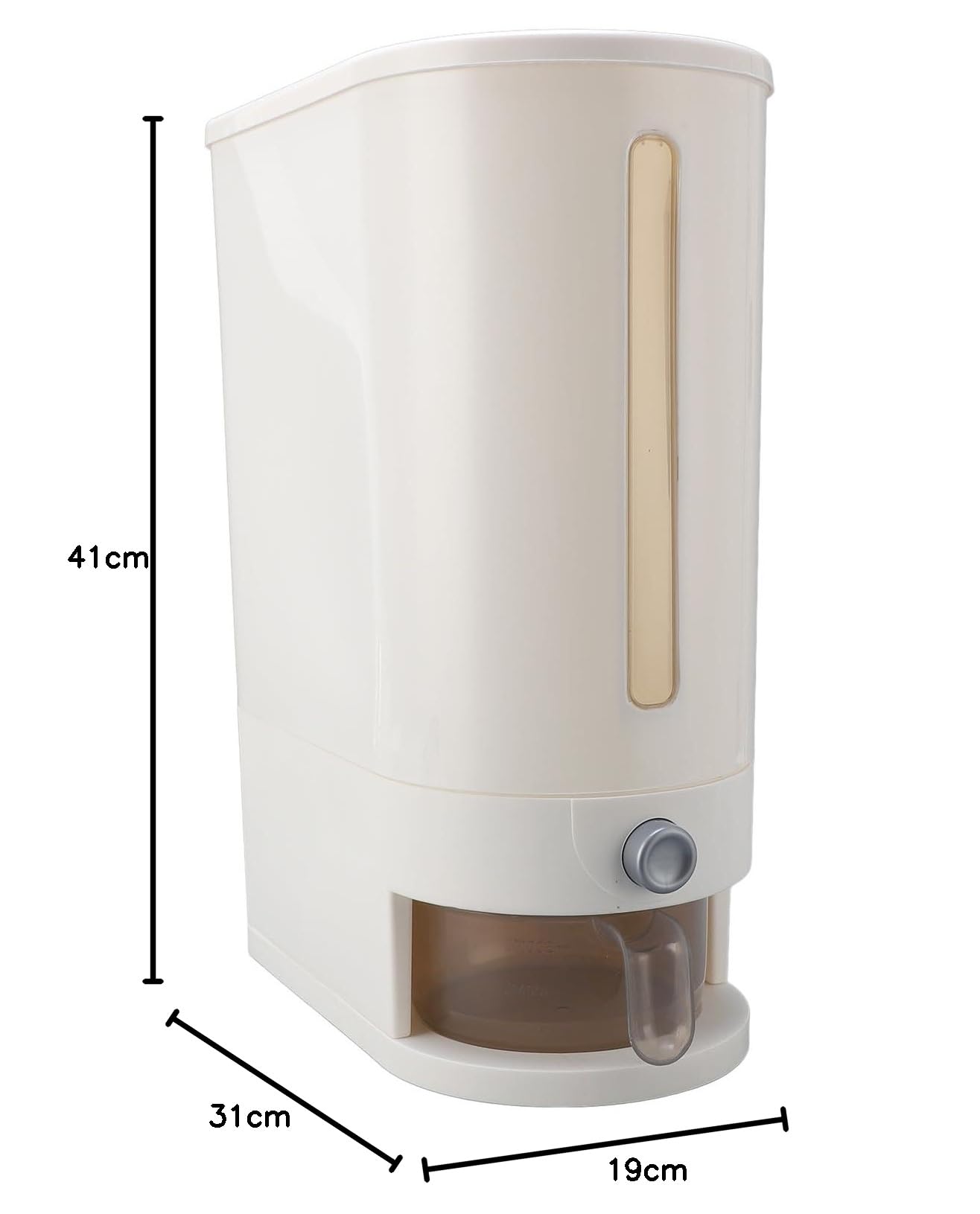 Dispensador de arroz con taza, 10 kg, polipropileno sellado para comida seca (tipo 1)