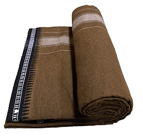 Kolakeer® Men's Cotton Color Dhoti - Kerala Style Single Dhoti Mundu with Trendy Tower Border - 4 Mulam/2.0 Mtrs2