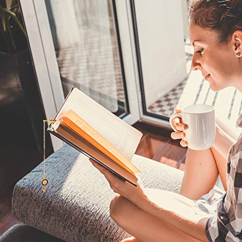 8 Pieces Metal Feather Pendant Bookmarks 3D Gold Vintage Bookmark Shell Tower Strawberry Snowflake Pendant Bookmarks Presents For Teens Adults Friends Readers Students #TOP3