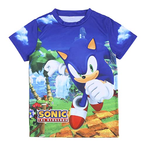 Sonic The Hedgehog Camiseta para Niño, Diseño Sonic el Erizo, Miles 'Tails' Prower y Knuckles la...