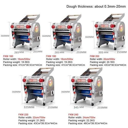 DJCDDM Noodle Pressing Maker,Strip Cutter Easy Install Dough Sheeter Machine Makes Lasagna Tagliatelle Spaghetti-Linguine(200)