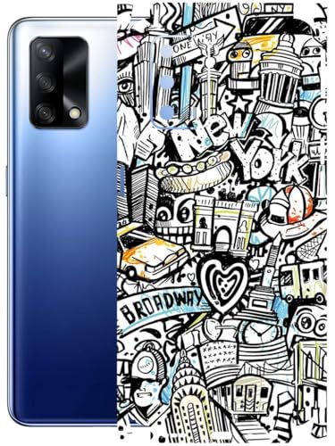 Image of AtOdds - Full Body Back Screen Guard Protector Film - Lamination Wrap Skin Sticker Compatible with Oppo F19 | Scratchproof Matte Finish (Graffiti 26)