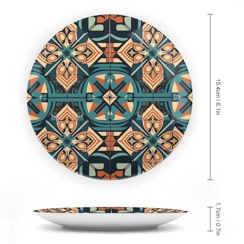 Plato decorativo de porcelana 6 pulgadas blanco miniatura 2
