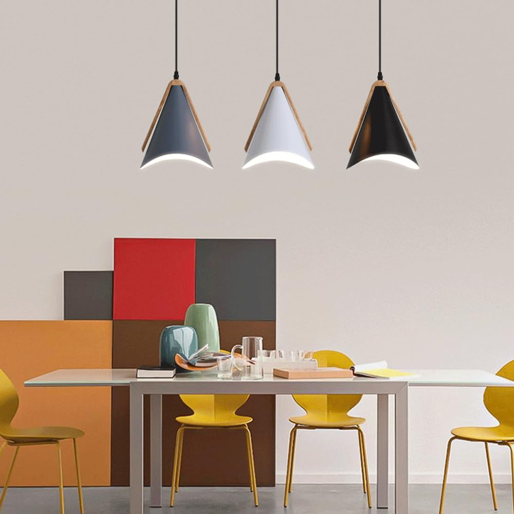 Sufitowa lampa wisząca E27, drewniana metalowa lampa wisząca w stylu japońskim, kreatywny klosz żyrandola w kształcie trąbki, dekoracyjne oprawy oświetleniowe na werandzie i balkonie