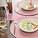 FunWheat Round Braided Placemats Set of 6 Place Mats for Dining Tables Woven Washable Non-Slip Table mats 15 inch(Pink, 6pcs)