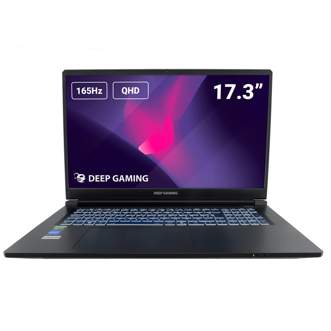 DeepGaming Nubian Pro 17 - Portátil Gaming 17 Pulgadas QHD 165Hz (Intel Core 7-250H, 64GB RAM DDR5, RTX 5060 8GB, 1TB SSD, Windows 11 Pro) Negro - Teclado Español QWERTY