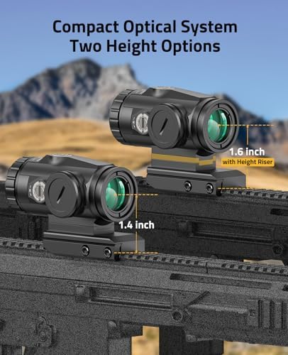CVLIFE Compact Prism Scope with Motion Awake Technology, 10 Levels Red Illuminated BDC Reticle, Electronic Button Control, Fully Multi-Coated Lenses, Two Height Settings - 4