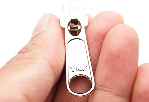 Miniatura 10 de CRAFTMEMORE Paquete de 10 cabezales de cremallera YKK con grifo de tracción de 1-14 pulgadas para dientes de metal, cinta PTZL (NO.5, latón antiguo)