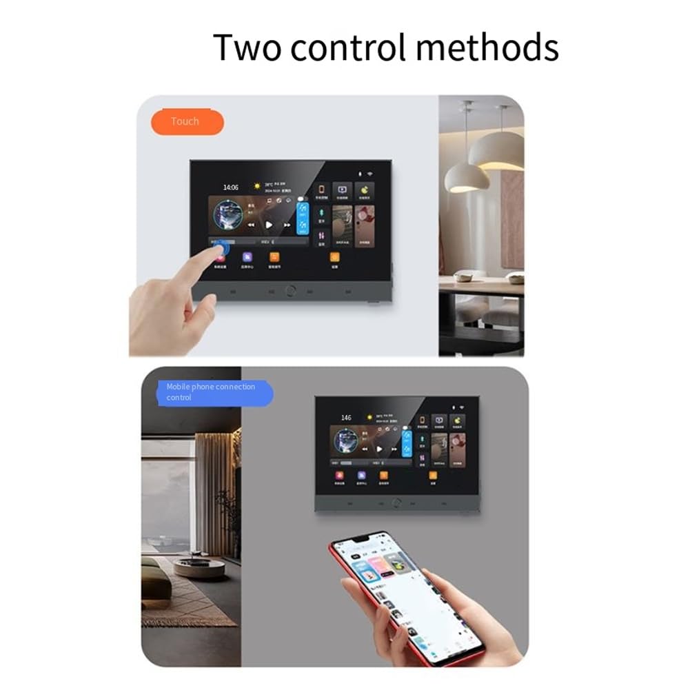 de Música Inteligente Tuya de 7 Pulgadas con Panel de Control Android 11 y Amplificador de Pared para Cine en Casa. Mini de Audio.