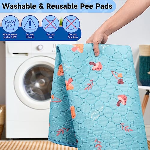 Image of Sunheir Washable Pee Pads for Dogs, 4-Pack Reusable Puppy Pads, Waterproof Non-Slip Wee Wee pad, Absorbent and Leakproof Training Mats for Potty, Crate, Playpen, Bed, Sofa, 18 inchx 24 inch