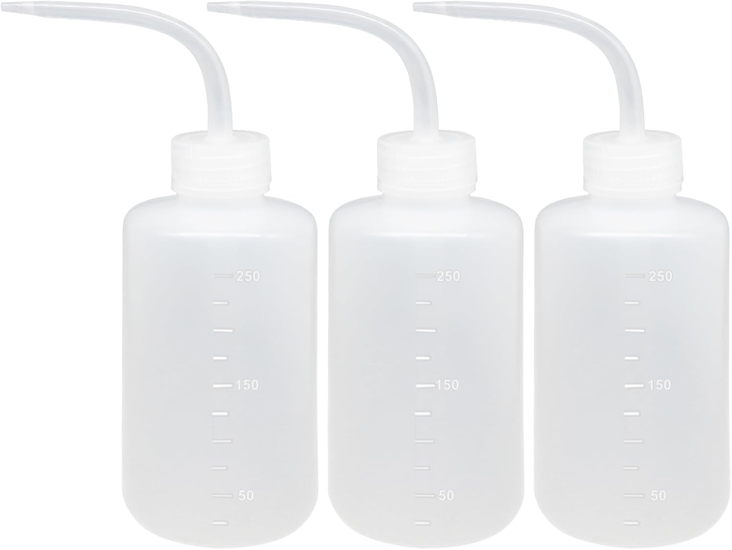 Jiozermi 3 Pcs 1000ml/33oz Plastic Squeeze Wash Bottle, White | Narrow Mouth with Scale Marks, For Cleaning, Soap Dispensing, Refilling