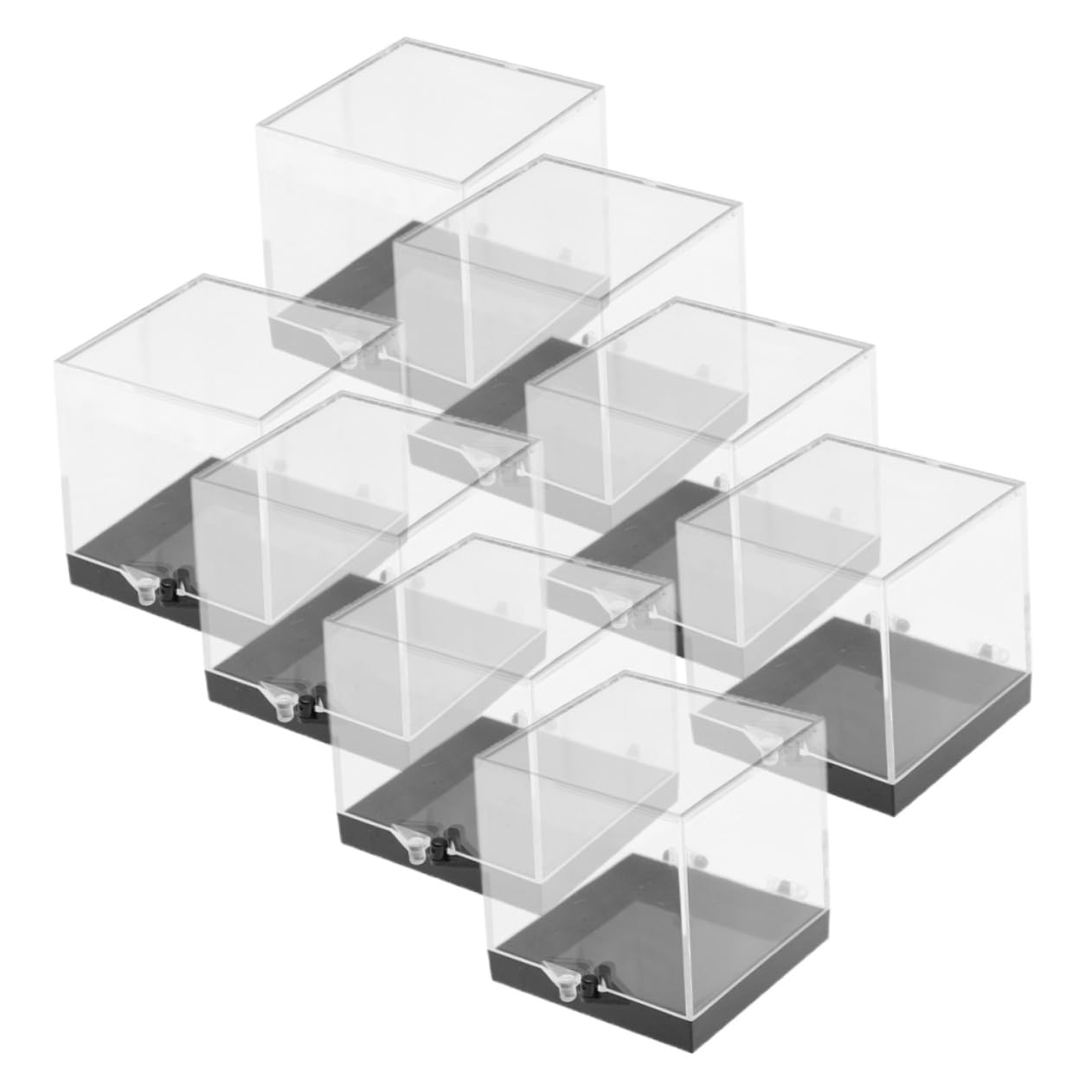VALICLUD Boîte de Présentation Carrée en Plastique pour Minéraux 8pcs Légère et Résistante à l'abrasion pour Bureau et Rangement D'échantillons Précieux