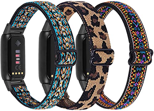 Nigaee ���߉\�ȃS���o���h3�{�p�b�N Fitbit Luxe�Ή� �i�C�����X�g���b�`�X�|�[�c�o���h �����p �\�t�g�ŒʋC���̂���t�@�u���b�N���X�g�o���h Fitbit Luxe �t�B�b�g�l�X�ƃE�F���l�X�g���b�J�[ ���f�B�[�X �����Y 303�p