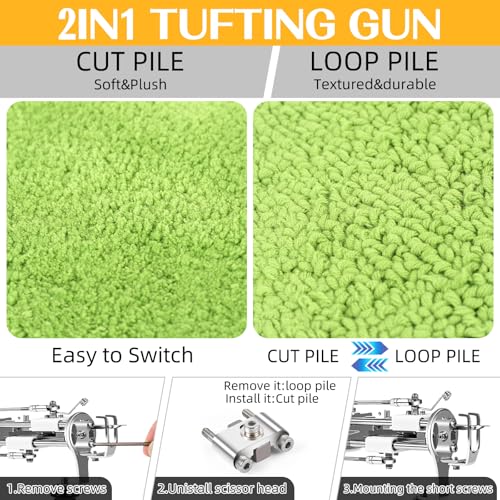Image of Rug Tufting Gun with Carpet Trimmer Kit,Tufting Gun Starter Kit Professional Tufting Rug Making Machine ,2 in 1 Cut Pile Loop Pile Tufting Gun Kits for Beginners and Amateur