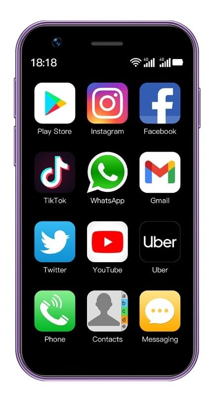 Image of Snexian All-New Bold T150 Mini Smartphone 3 Inch IPS Display Screen Small Mobile Phone (Purple,16GB) (2GB Ram)