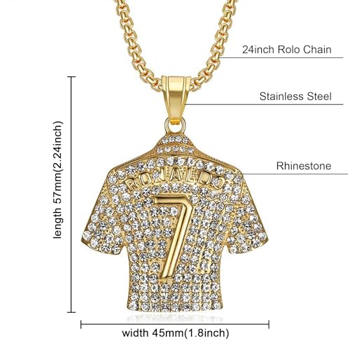 Argentina Number 10 7 Soccer Jersey Necklace for Men, Soccer Player Pendant, Rhinestone Necklace for Kid Fans Youth2