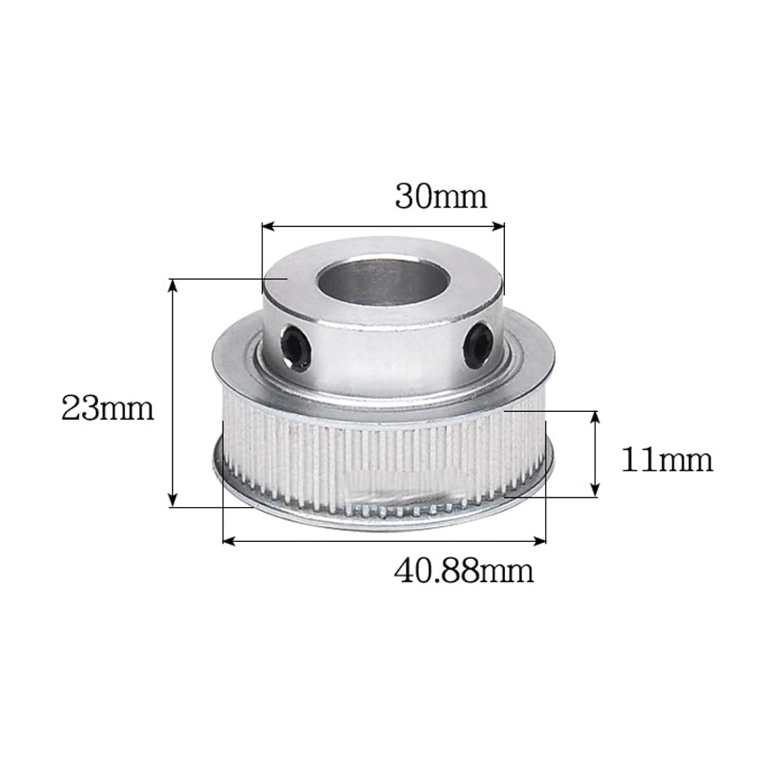 Pulley Synchronous Wheel for Machine 2GT2M 65T BF Type Groove Width 7/11mm Synchronous Belt Pulley for 3D Printer Parts(Width 11mm-Bore 19)