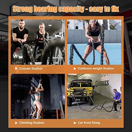 FIXMSV 1.5 Inch Polyester 30ft Battle Rope Exercise Workouts Strength Training Undulation Heavy Ropes for Exercise Training Battle Ropes Battle Exercise Rope Workout Rope… (30FT)