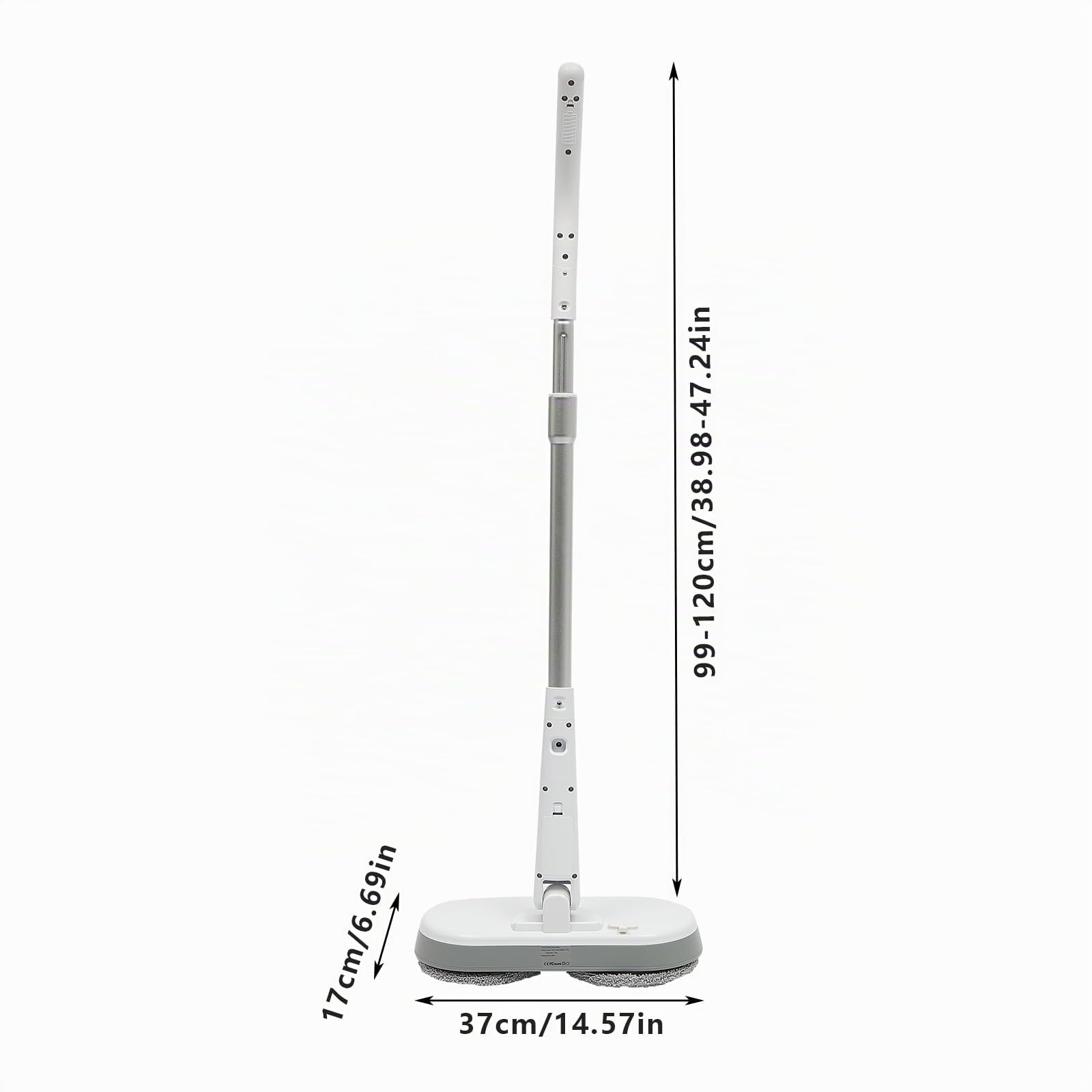 Lavapavimenti elettrico senza fili con funzione spray, serbatoio 350 ml, Spin Mop LED, illuminazione elettrica lucidatrice per legno, piastrelle, vinile/laminato