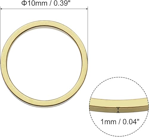 Miniatura 2 de uxcell Anillos de enlace redondos de bisel de círculo hueco de latón, conectores de joyería para pendientes, collares, fabricación de joyas